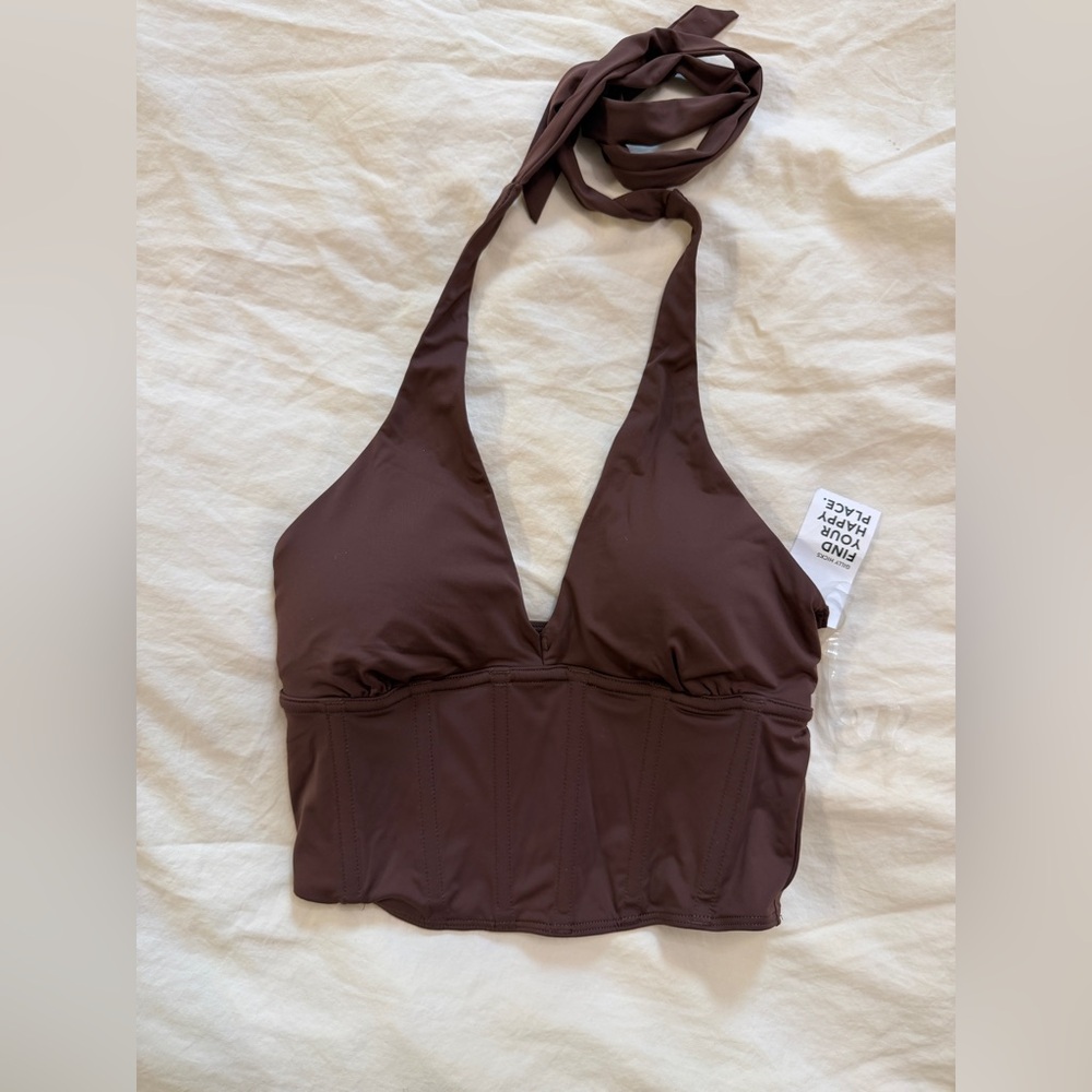Brown Halter corset Top